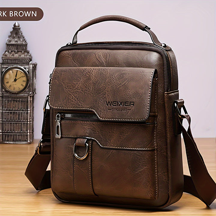 [Genuine Leather Crossbody Business Bag] Men's Genuine Leather Crossbody Bag Shoulder Bags Vintage Handbags Business Bag