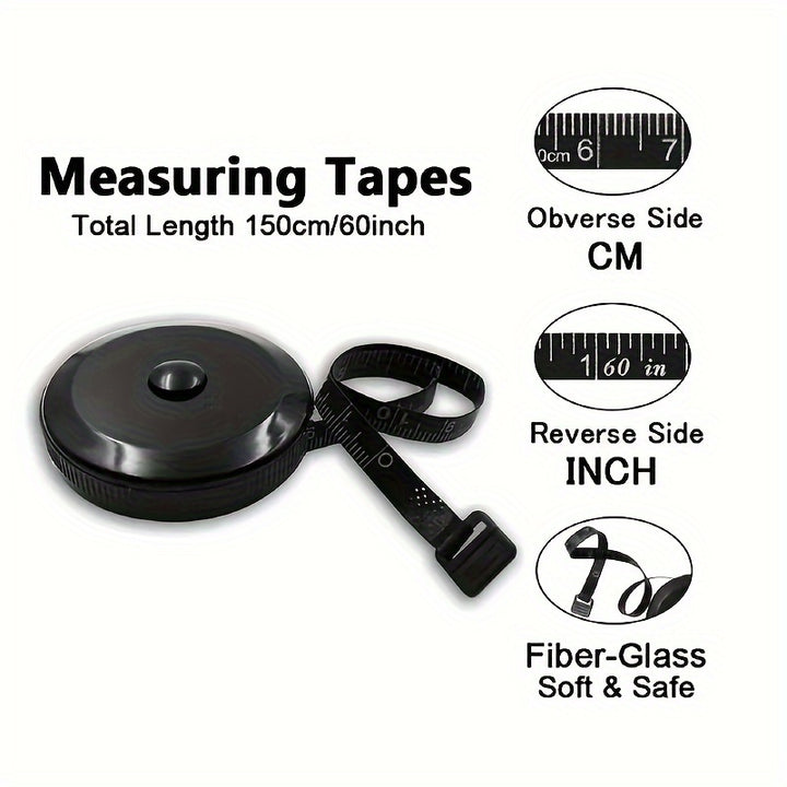 1pc SoftTouch 60in Retractable Sewing Tape Measure - Double-Sided Scale, Metal Blade, Positive Lock, Ideal for Sewing, Design, Body Measurement & Crafting