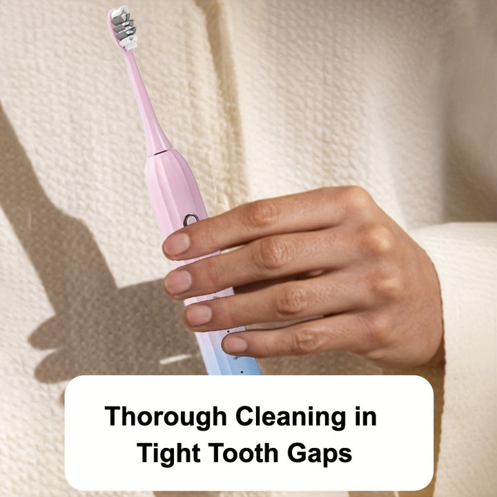 IPX8  Sonic Electric Toothbrush with USB Charging, Couples with Replaceable Head Metal Shaft Electric Toothbrush for Adults, Men And Women, Smart Timer And 5 Replacement Brush Heads