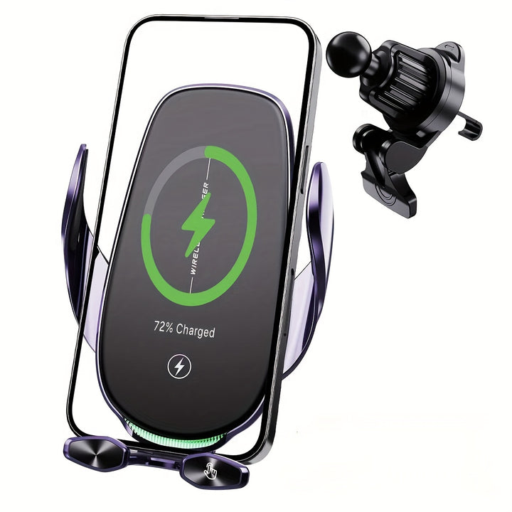 Wireless Car Charger Mount, YITUMU 15W Qi Fast Charging Automatic Clamping Car Phone Holder, Dashboard Air Vent Phone Holder, Compatible With IPhone 14 13 12 11 Pro Max Xs, Compatible With Samsung, S10+ S9+ Note 9, Etc...