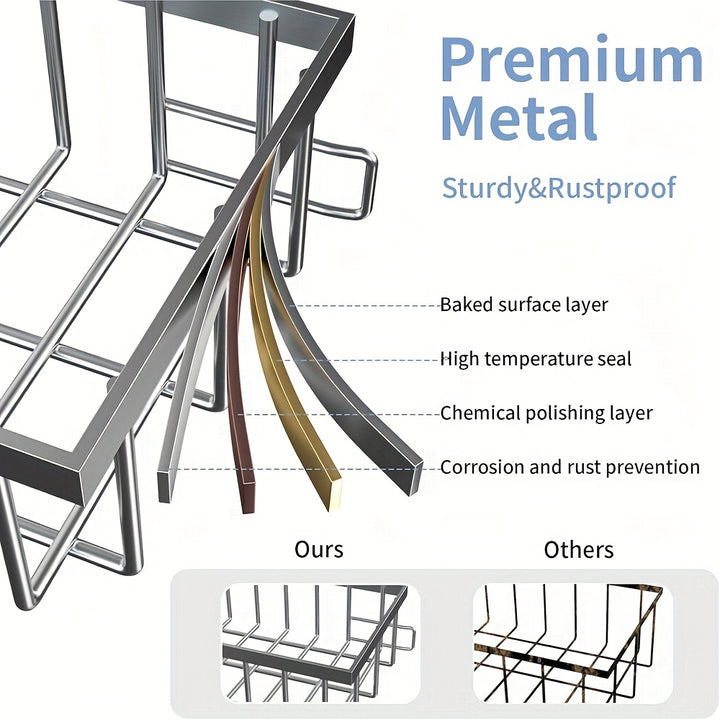 Two-Level Organizers for Under The Sink, Featuring a Sliding Pull-Out Shelf Made of Metal