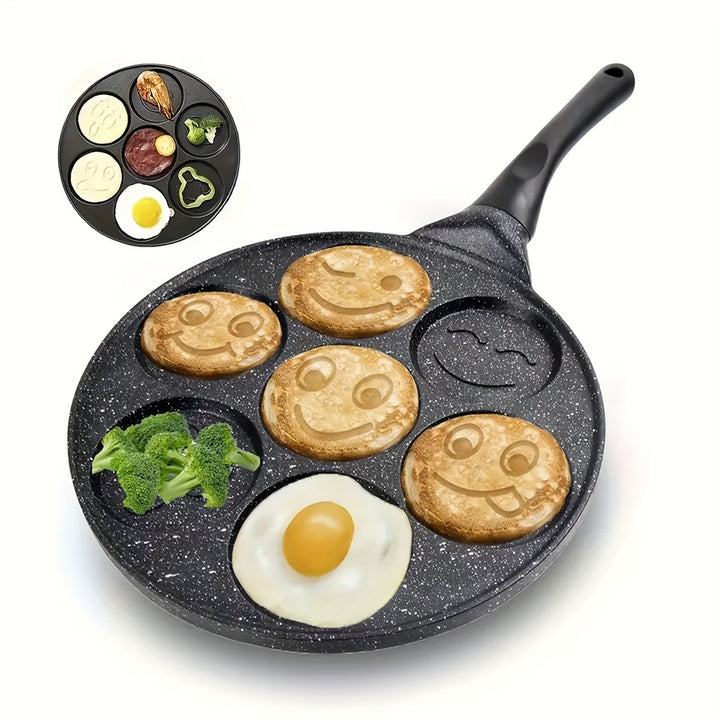 Mini Crêpière Antiadhésive Durable, Facile à Nettoyer avec 7 Moulages Amusants, Parfaite pour les Enfants & les Petits Déjeuners Créatifs