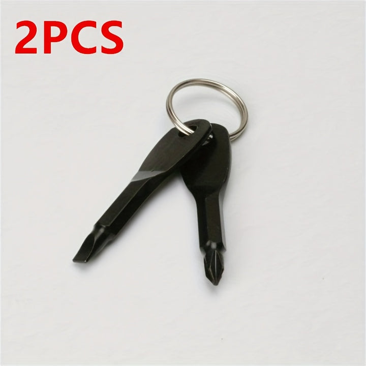 2pcs Mini Screwdriver Keychain - Compact Metal Tool for Everyday Use, No Electricity Needed