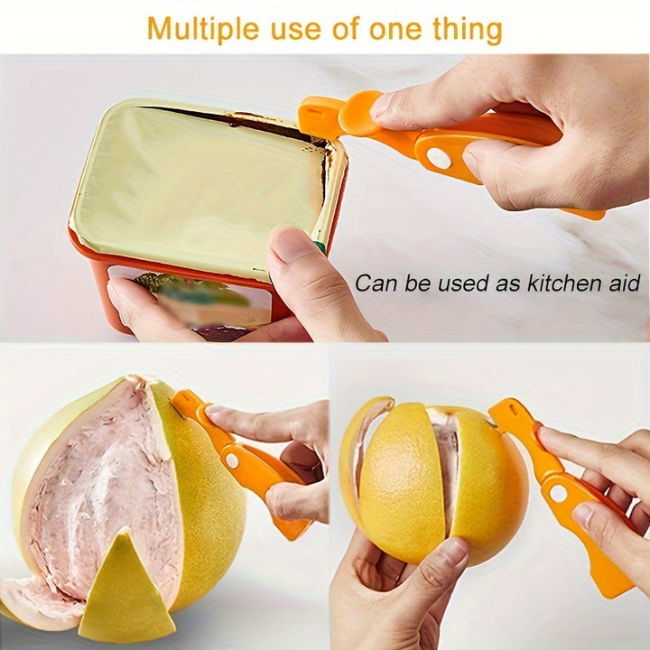 1/2pcs, Orange Peeler, Plastic Orange Peeler, Simple Lemon Peeler, Grapefruit Peeler, Creative Cutter, Orange Peeler Tool with Folding Handle, Fruit Peeler, Vegetable and Fruit Tools, Kitchen Gadgets