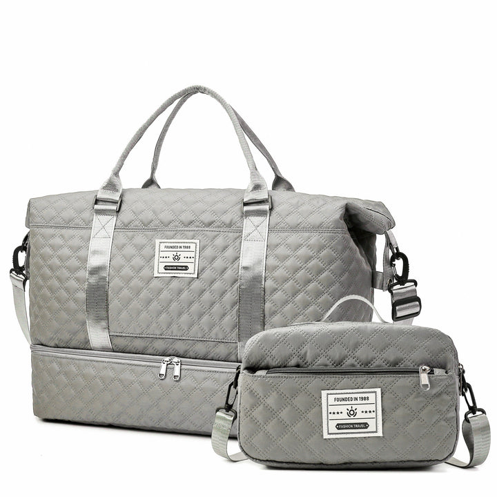 Large Capacity Water-Resistant Travel Duffle Bag - Fashionable Polyester Gym Yoga Tote with Adjustable Strap, Zipper Closure, Polyester Lining - Hand Washable