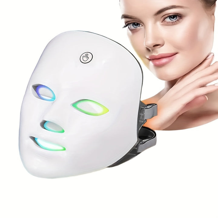 Rechargeable Facial Mask for Skin Care, 7 Features Color, Unscented, USB Charging, 400mAh Lithium Battery, Advanced Skin Restoration Device, Radiant Glow, Ideal Beauty Gift for Women