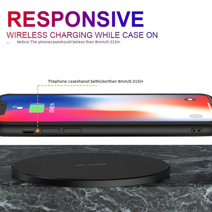 10W Fast Wireless Charger, Compatible with iPhone 16/15/14/13/12/11/8 Series, Galaxy S23/S22/S21/S20/S10/S9/S8/S7/S6 Series, Note 10/9/8/5 Series, Slim Design for Bedside & Office Desk, Free Cable Included