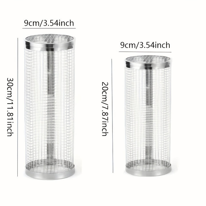 [Stainless Steel BBQ Basket] Durable Stainless Steel 1pc BBQ Grill Basket - Multipurpose Outdoor Cooking Net for Camping, Picnic, BBQ Grill Rack with Handle