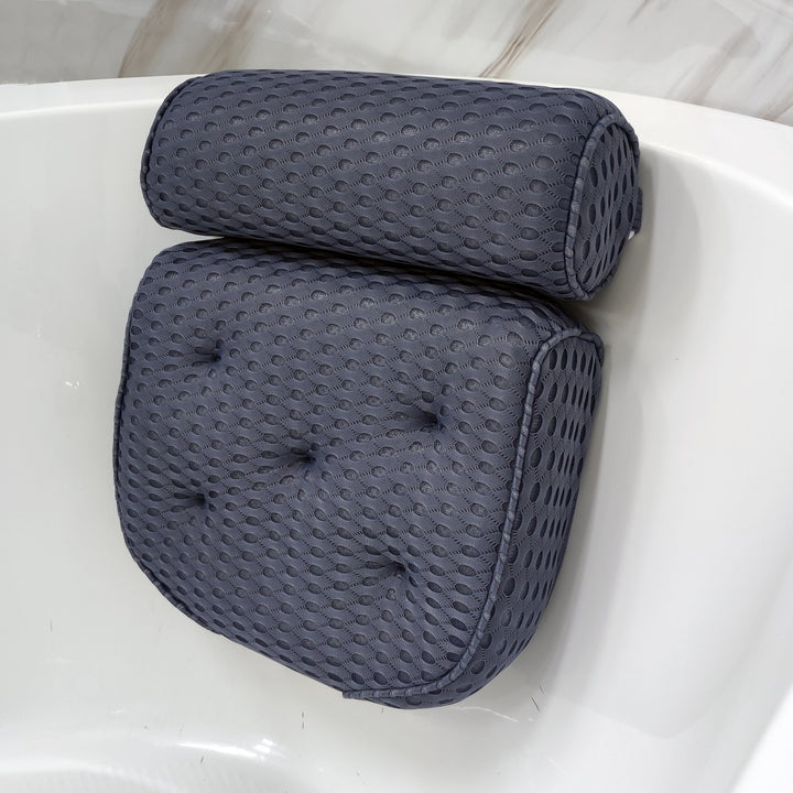 1pc Non-Slip Spa-like Bathtub Pillow for Neck and Back Support with Suction Cups Bathroom Accessories