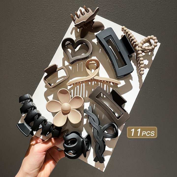 10/11pcs Versatile Bun Hair Claw - Women's Back-of-the-Head Outing Headwear