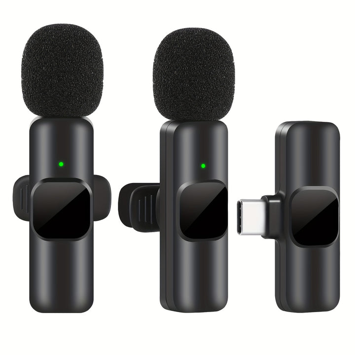 Professional Wireless Microphone, Smartphone, Laptop, Wireless Omnidirectional Condenser Recording Microphone, Interviews, Video Podcasts, Vlogs