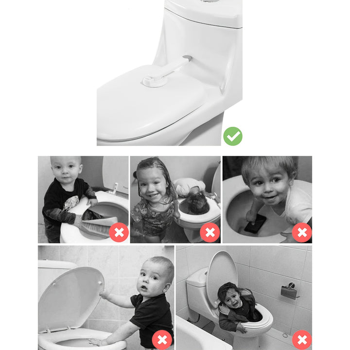 AirXing & Pet Safety Toilet Lock - White Plastic Childproof Latch with Easy-Install Design, Prevents Unauthorized Use for Youngsters & Pets, Secure Bathroom Access, Pet Safety Device, Modern Toilet Accessory, Durable Plastic