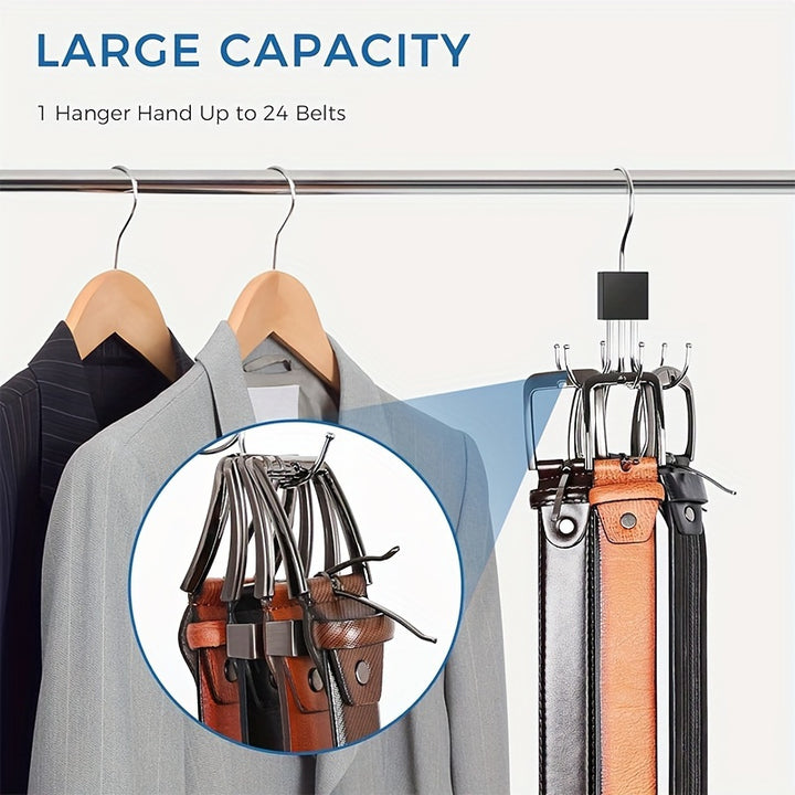 [Heavy-Duty Hanger] 6-Hook Heavy-Duty Rotating Organizer Hanger | Space-Saving Door/Wall Mount for Entryway, Closet, Retail Store - Polished Metal Finish for Coats, Hats, Scarves, Bags