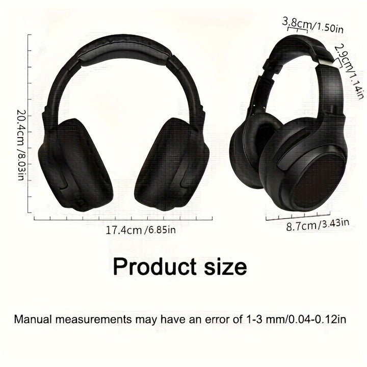 D-815 Wireless Gaming Headset with Deep Bass, HiFi Sound, Radio Function, Foldable & Adjustable Design, Long Battery Life, TF Card Support, AUX Cable Included - Ideal for Music & Calls