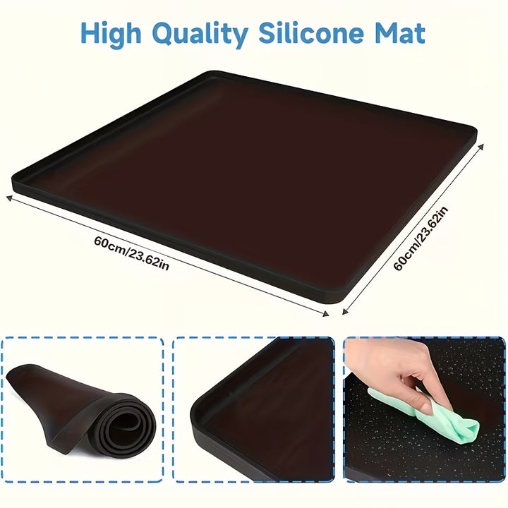 Washing Machine Storage Mat, Non-Slip Waterproof Washer Dryer Top Cover, Laundry Detergent and Fabric Softener Organizer, Washing Machine Accessory - 1 Pc