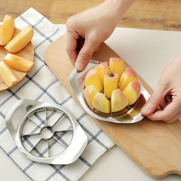 [Customer Favorite] Stainless Steel Apple Slicer & Corer - Reusable Kitchen Gadget for Perfect Fruit Slices, Ideal for Dorms & Home Use