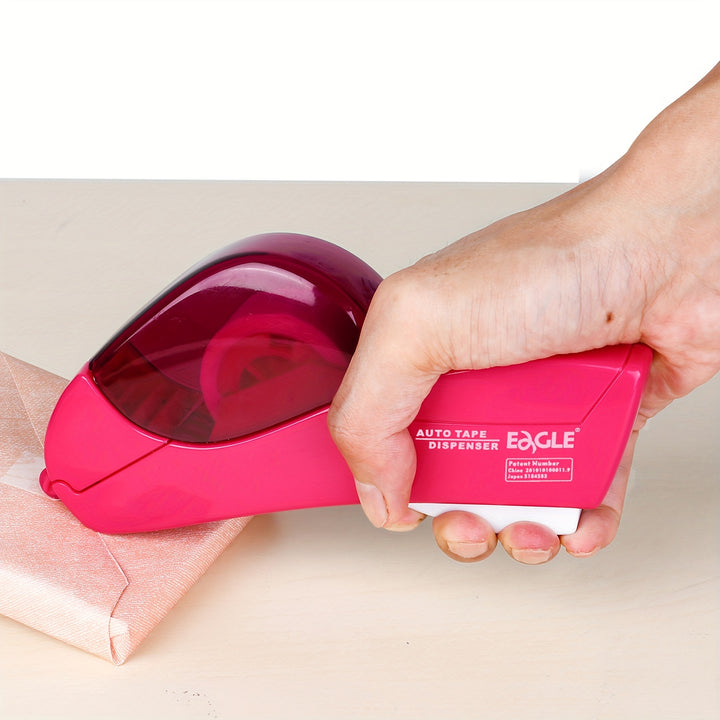 Eagle Automatic Tape Dispenser, Tape Gun Single Handheld Design perfect for Christmas and home gift wrapping, Free 1 Roll of 0.5 Inch (12 mm) and 1 Roll of 0.75 Inch (19 mm) Tapes
