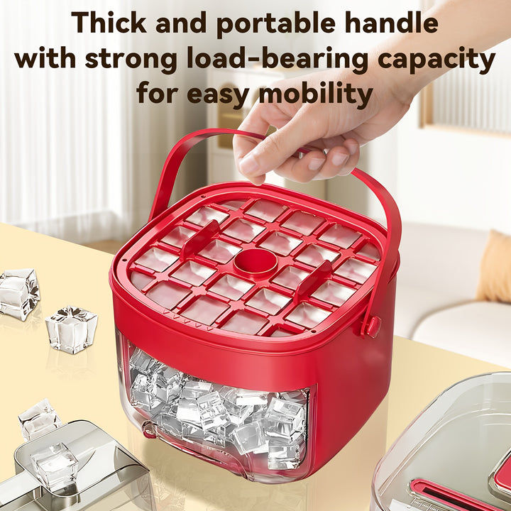 48 Extra-Large Ice Maker - Double Layer, Food Grade Plastic Storage Tray - Portable Design For Beverages, Tea & Coffee, Essential Kitchen Gadget.