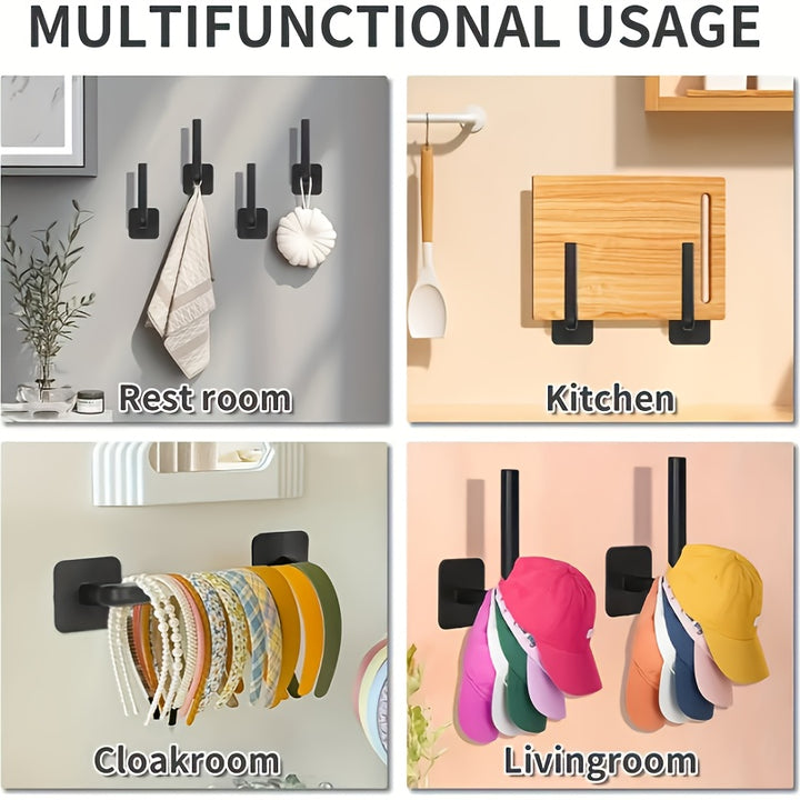 1pc Punch-free Hat Storage Hook, Hanging Plastic Hook For Keys, Hat, Towels, Self-Adhesive Hook For Sundries, Household Space Saving Storage Organizer For Entryway, Hallway, Bathroom, Bedroom, Home, Dorm