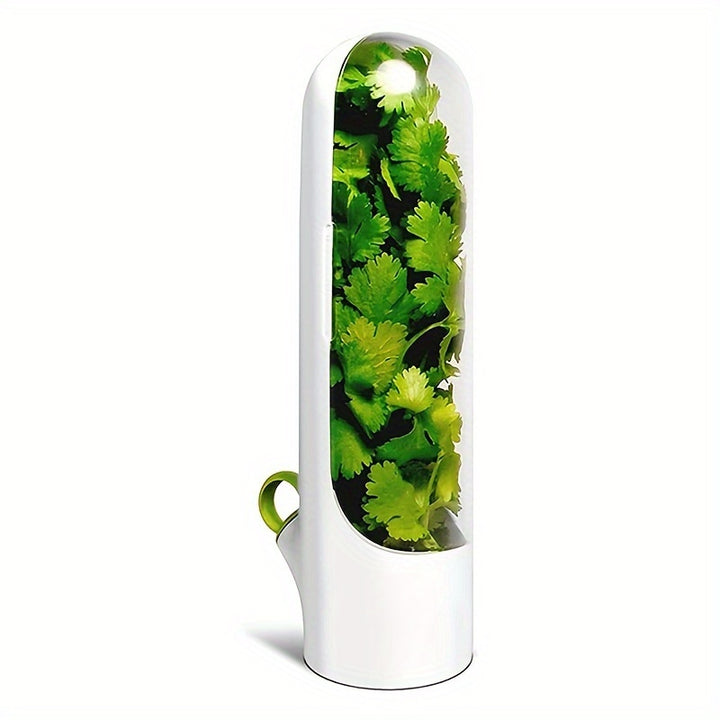 [1/2pcs Fresh Herb Preservation Pod] 1/2pcs Vegetables Preservation Pod Herb Preservation Vegetables Fresh Coriander Container Suitable For Refrigerator, Keep Bottle Herb Preservation, For Mint Refrigerator Storage, Keep Gree