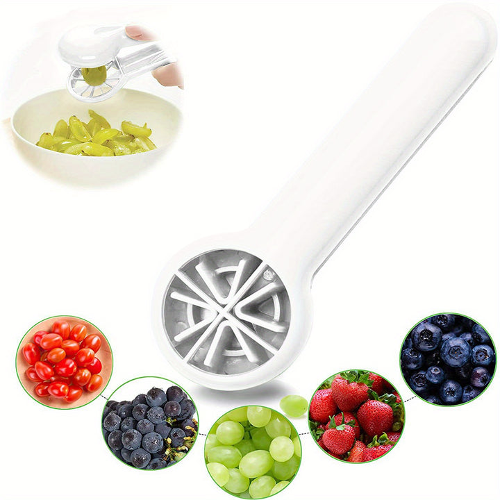 1pc, Grape Cutter, Tomato Cherry Strawberry Cutter, Green Multifunctional Vegetable And Fruit Cutter, No Blade, Creative Kids Supplies, Kitchen Gadget Kitchen Accessories