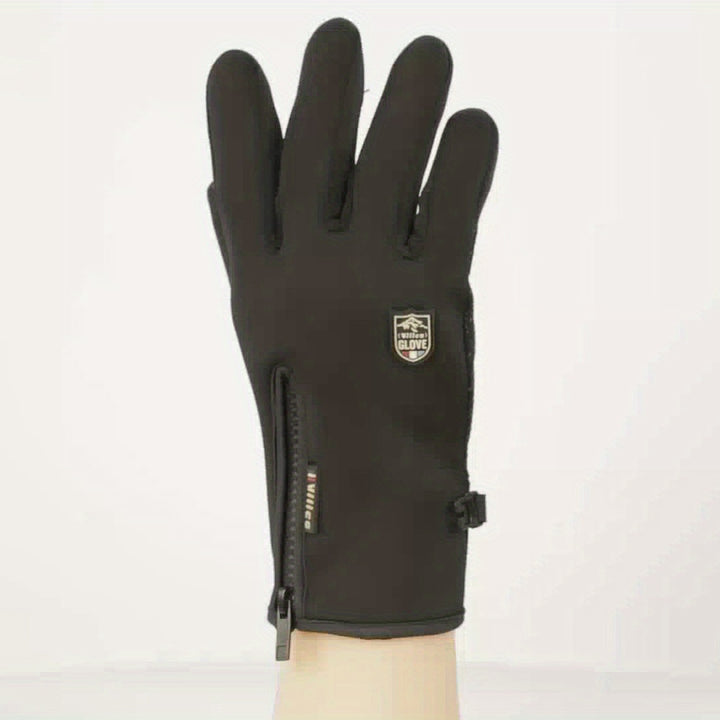 Warm Touchscreen-Friendly Vilico Winter Cycling Gloves - Windproof Polyester Ski & Bike Gloves with Zipper Closure and Adjustable Strap, Available in Black, Charcoal, and Blue