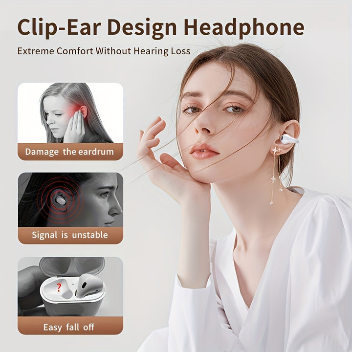 Truly Open Wireless Earbuds (Wireless 5.4 TWS), Experience 360° Ambient Awareness & All-Day Comfort. Secure Open-Ear Fit for Sports/fitness. Advanced ENC