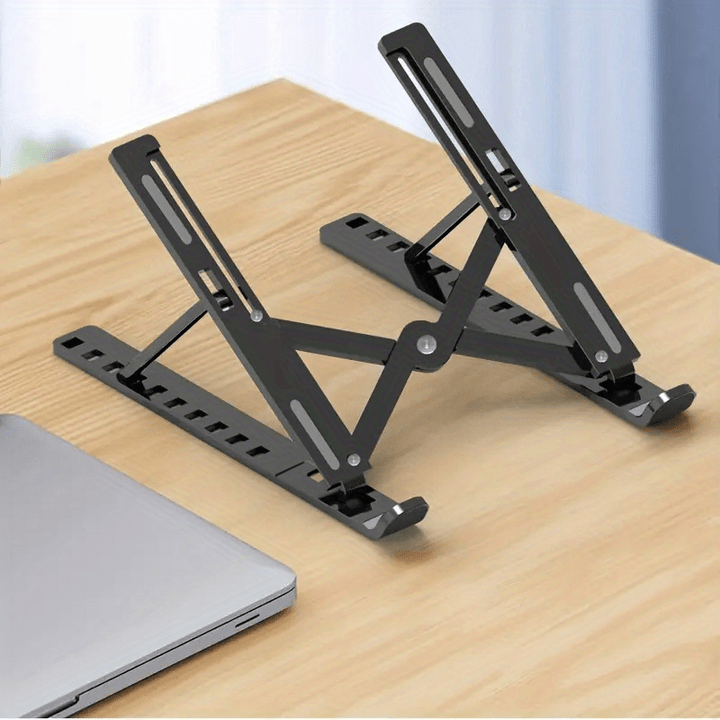 Laptop Stand Single Fork Folding Lift Cooling Base Desktop Tablet Portable Bracket Compatible With All Notebook ABS Material Ten Levels Adjustable