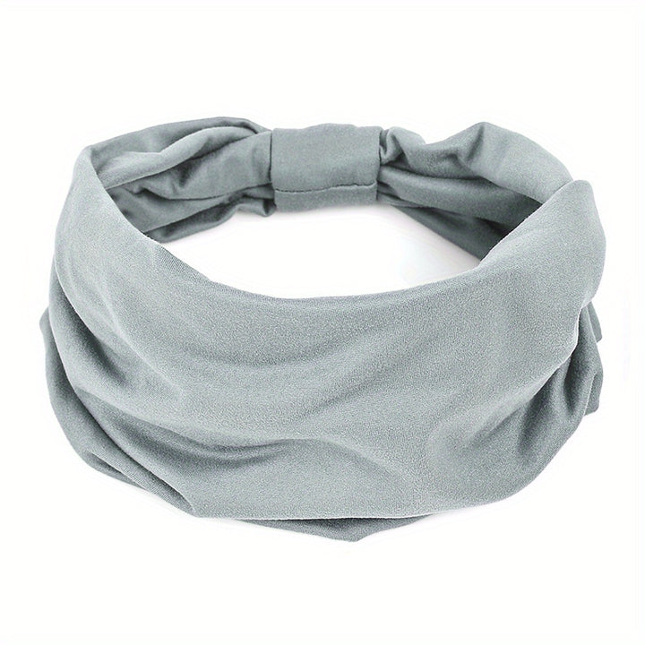Wide Headbands For Women Non Slip Soft Elastic Hair Bands Yoga Running Sports Workout Gym Head Wraps, Knotted Cloth African Turbans Bandana