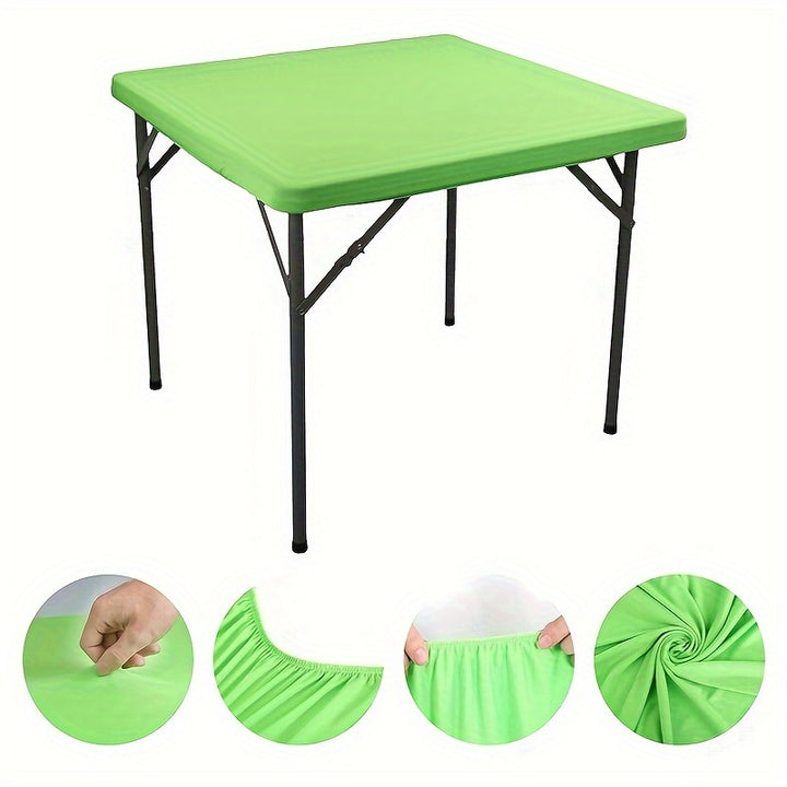 [4ft/6ft Foldable Tablecloth] 1pc Washable Rectangular Tablecloth for Outdoor Parties and Camping - Foldable, Elastic, and Fitted - 4ft/6ft Size - Durable Polyester Fabric for Home Decor