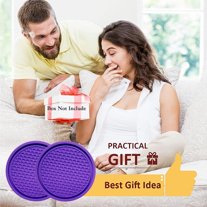 ZukMi Car Cup Coaster, Auto Car Cup Holder Insert Coasters Silicone Anti-Slip Drink Car Cup Mat, Universal Vehicle Interior Accessories 4pcs