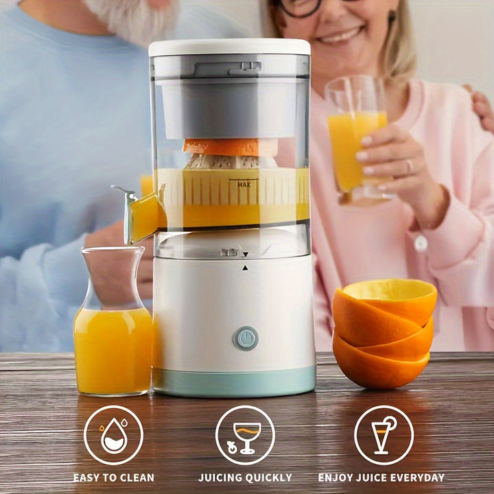 Portable Wireless Electric Juicer with a Capacity of 13.53 Ounces, USB Rechargeable, 1600Mah Lithium Battery, Push-Button Control, Non-Heating Food-Grade PP, Detachable Cup, Automatic Juice Separator, Suitable for Fresh Juice