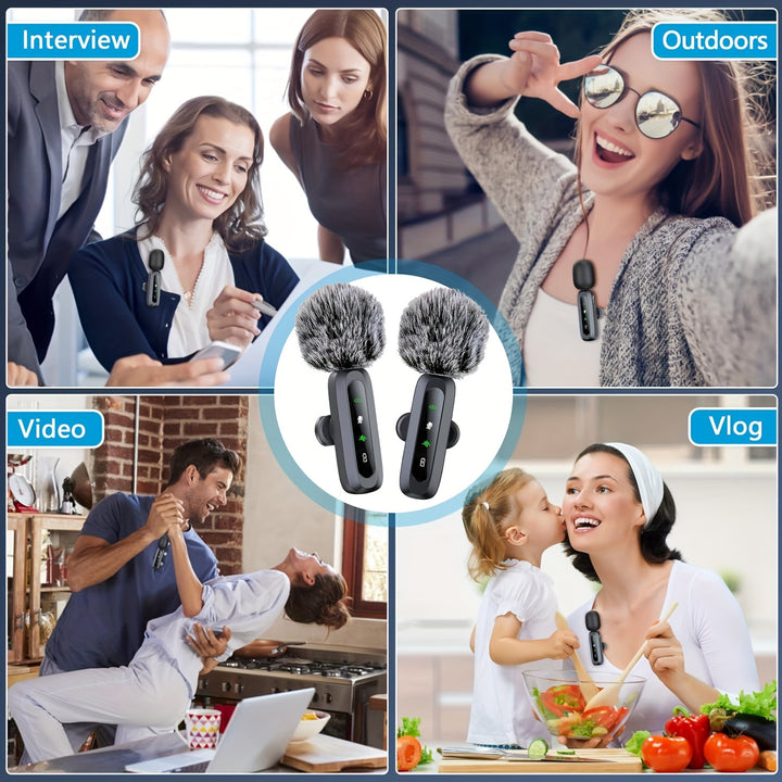 Compact Wireless Lavalier Mic with USB-C, Wireless Connectivity - Perfect for Smartphones, Tablets & Cameras | Ideal for Video Interviews, Podcasts & Vlogs