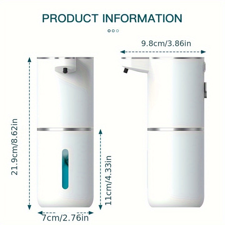 380mL Automatic Soap Dispenser with Touchless Sensor - Wall-Mounted, USB Rechargeable, Black Plastic Soap Dispenser for Bathroom, Kitchen, and Bathroom, Bathroom Soap Dispenser|Modern Soap Dispenser|Durable Plastic