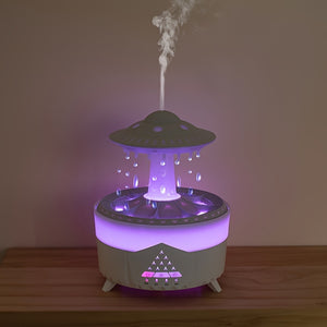 UFO Design Aromatherapy Humidifier with Rainbow Night Light, 11.83oz Capacity, Remote Control, 110V/220V Dual Voltage, US Plug, Essential Oil Compatible, Water Shortage Protection, Atomization Mode, <33.81oz Tank, <10㎡ Area