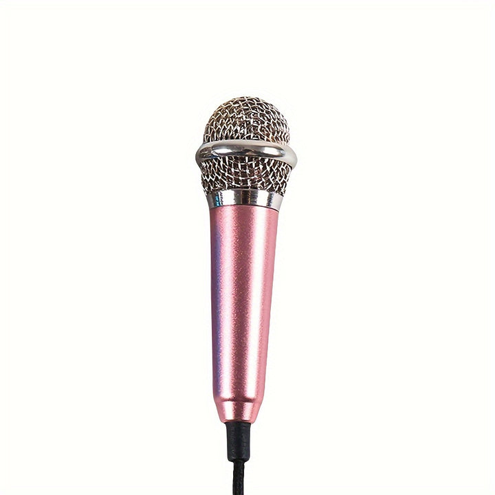 Capacitive Mini Microphone, 3.5mm Jack, Portable Singing Mic for Voice Recording, Interview, Karaoke, Gaming, Video Conferencing, Streaming, Compatible with Phone, Computer, Laptop, Notebook, Tablet - No Battery, No Wireless