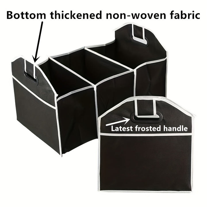 Foldable Black Car Trunk Cargo Storage Bag, Storage Box For Car And Trunk