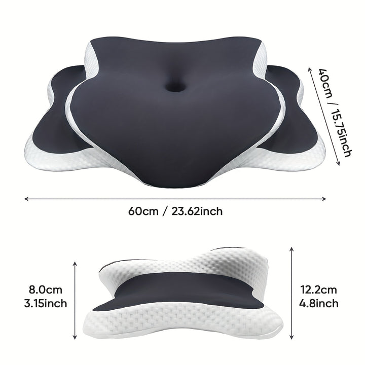 Coussin de cou en mousse à mémoire ergonomique pour un sommeil confortable et un soutien du cou.