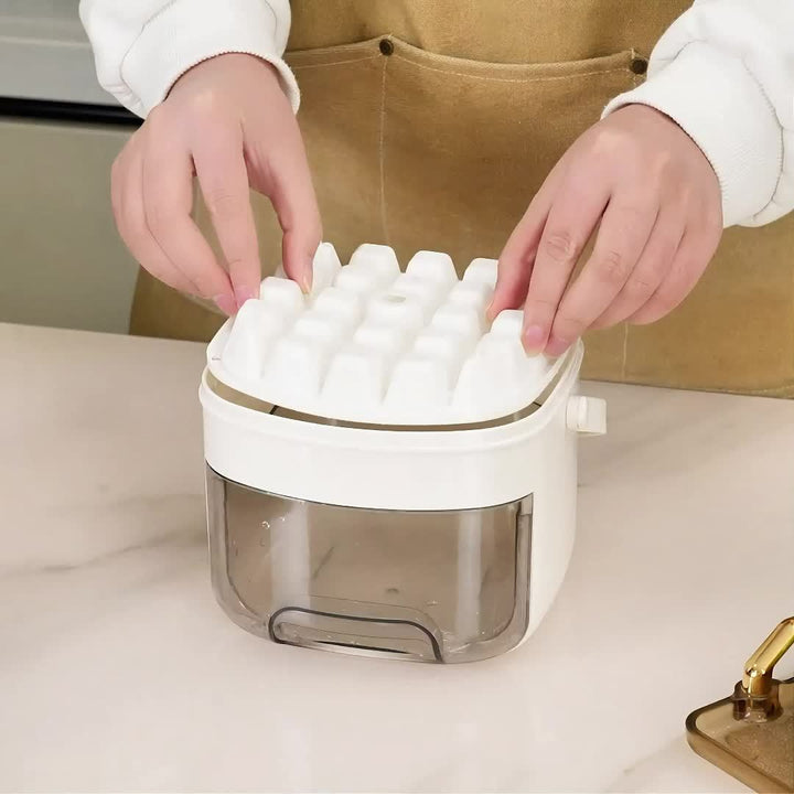 48 Extra-Large Ice Maker - Double Layer, Food Grade Plastic Storage Tray - Portable Design For Beverages, Tea & Coffee, Essential Kitchen Gadget.