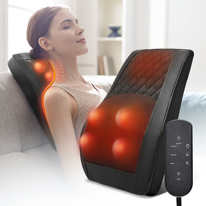 [Rechargeable Heated Back Massager] 1pc Rechargeable Heated Back Massager - 4 Adjustable Nodes, 3 Intensity Levels, USB-Powered - Ideal for Neck, Shoulder, Leg Massage at Home or Office - Perfect Gift