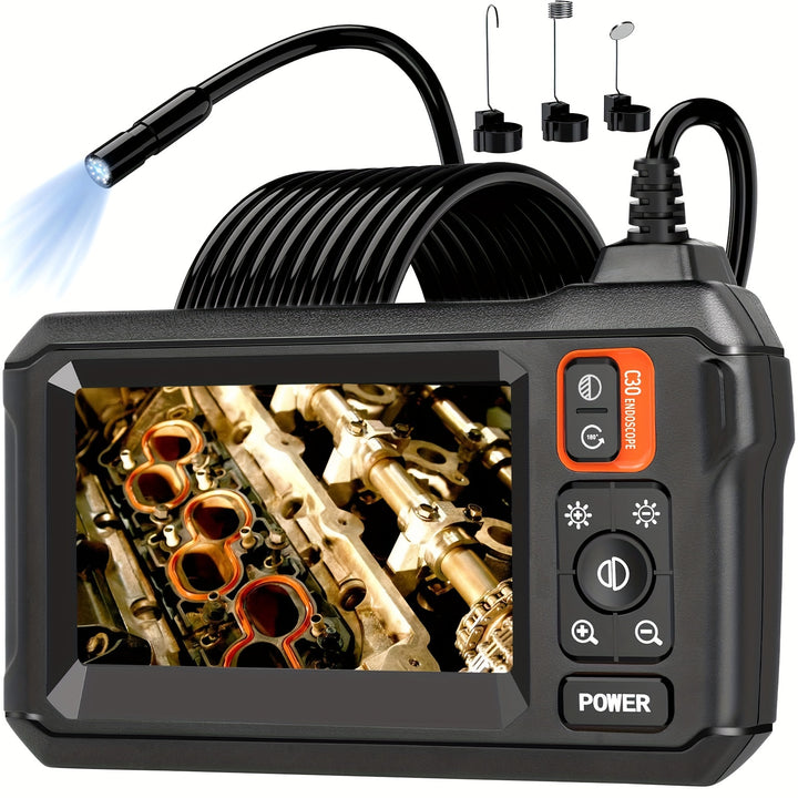 [HD Inspection] Borescope Camera With Light | 1080P HD | 50ft Snake Camera | Gadgets For Men (4.3")