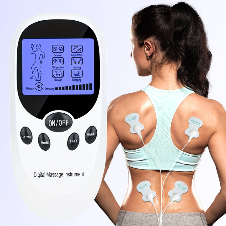 CESLIFF TENS + EMS Dual Channel Muscle Therapy Pulse Massager With 8 Electrodes Relieves Shoulder, Shoulder And Back Pain, Knee Muscle Injury Recovery, Portable Design, Best Gift For Friends And Family