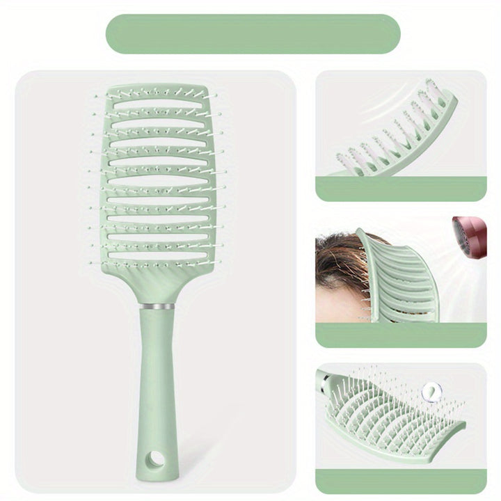 1pc ProDetangle Hair Brush - Effortless Detangling for Long, Thick, Curly, Tangled, Wet, and Dry Hair with Vented Design for Reduced Breakage and Frizz