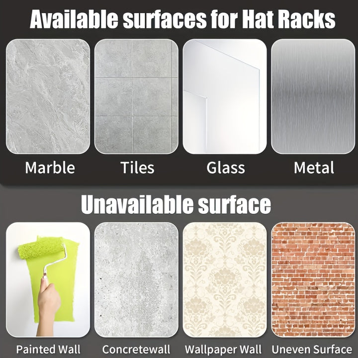 1pc Punch-free Hat Storage Hook, Hanging Plastic Hook For Keys, Hat, Towels, Self-Adhesive Hook For Sundries, Household Space Saving Storage Organizer For Entryway, Hallway, Bathroom, Bedroom, Home, Dorm