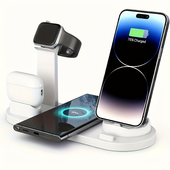 USB-Powered Wireless Charging Station, Magnetic Charging Pad, Fast Wireless Charging Dock for iPhone/iWatch/AirPods, with Operating Voltage ≤36V, for Qi-Enabled Devices