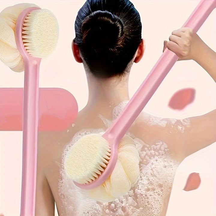 Soft Nylon Back Scrubber with Long Handle - No Fragrance, Battery-Free, Bath & Shower Accessories