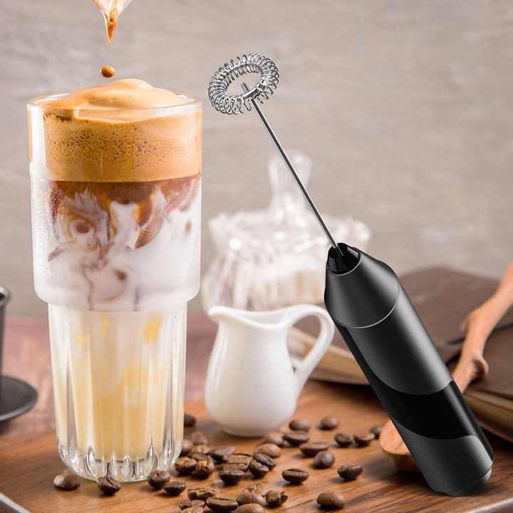 Frullino elettrico portatile a batteria potente per montare il latte e fare schiuma per caffè, latte, cappuccino, cioccolata calda, lattes e milkshake - Alta potenza, basso rumore, perfetto per uso domestico e commerciale