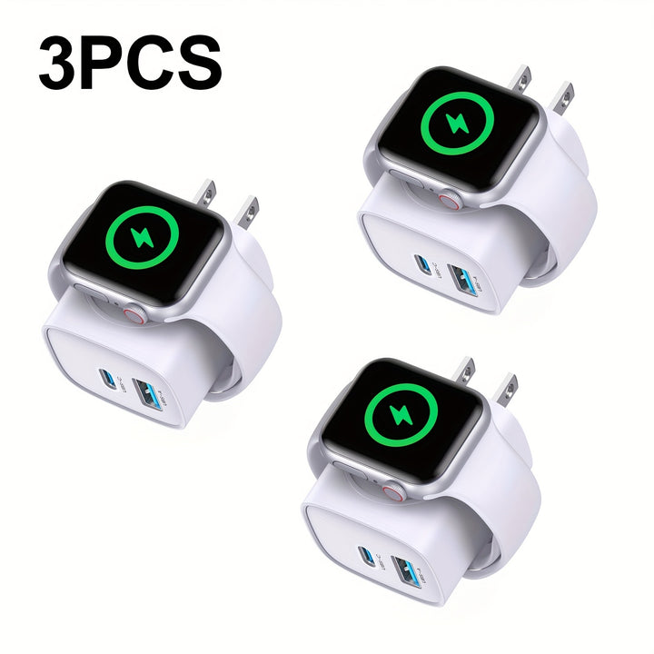 20W For Apple Watch Charger, Multiport PD Fast Charger Block Brick Cube, USB C Wall Power Adapter For IPhone 11/12/13/14/15/Pro Max, XS/XR/X, Ipad Pro