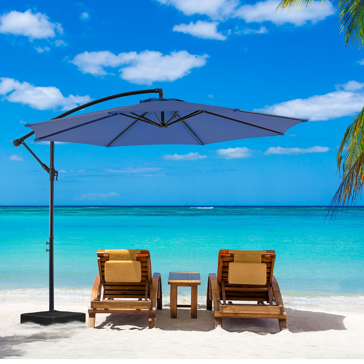 9 FT Outdoor Umbrella, Outdoor Furniture, Patio Table Umbrella With Push Button Tilt And Crank, Pool Beach Yard Umbrella For Commercial & Residential With 8 Sturdy Ribs