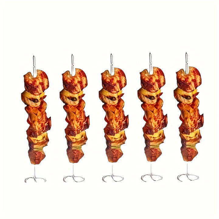 10 Pcs Air Fryer Stand-Up Skewers: Food Grade Stainless Steel, Thick, BBQ Kebab Sticks for Air Fryer and Oven